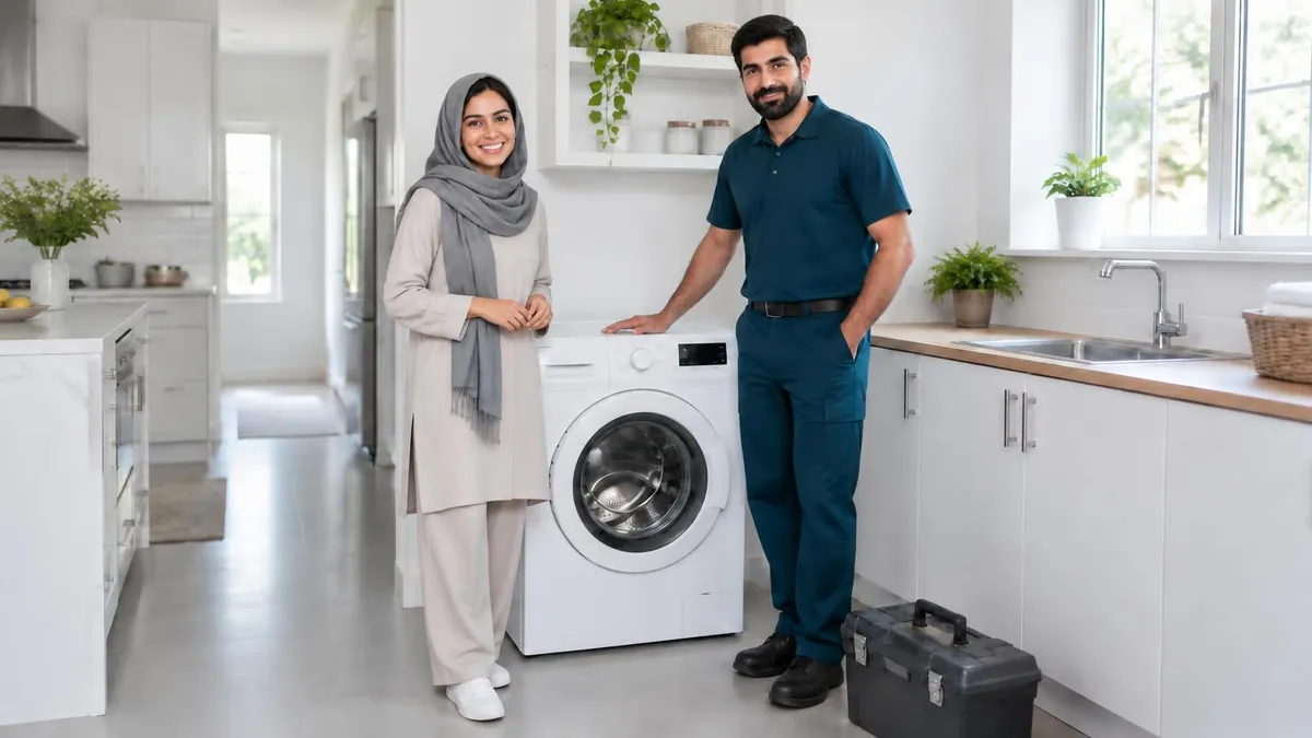 تصویر نمایشی پس از تعمیر لباسشویی